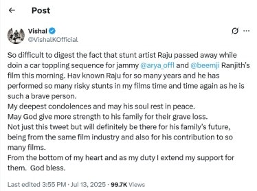 actor Vishal promises lifelong assistance to stuntman family
