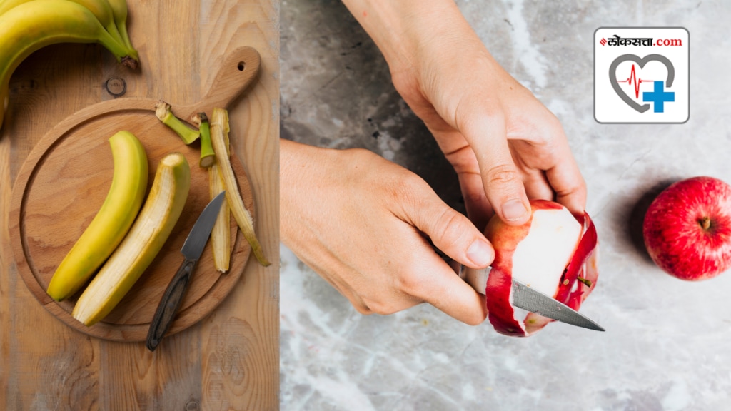 apple and banana peels