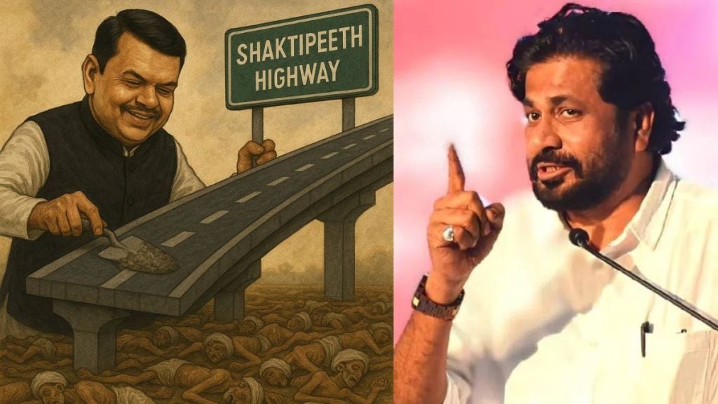 बच्चू कडू यांनी समाज माध्यमांवर मुख्यमंत्री देवेंद्र फडणवीस यांचे व्यंगचित्र प्रसारीत केले आहे (छायाचित्र:लोकसत्ता टीम)
