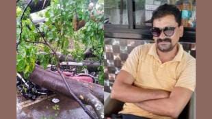 Father dies, son critically injured after tree falls on bike in Gondia