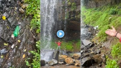 Video : धबधब्याच्या ठिकाणी दारू आणि पाण्याच्या बाटल्यांचा कचरा पाहून बॉलीवूड गायकाचा संताप