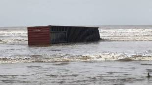 Container found on Kalamb beach in Vasai