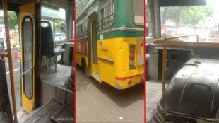 Dangerous journey of passengers in municipal bus service