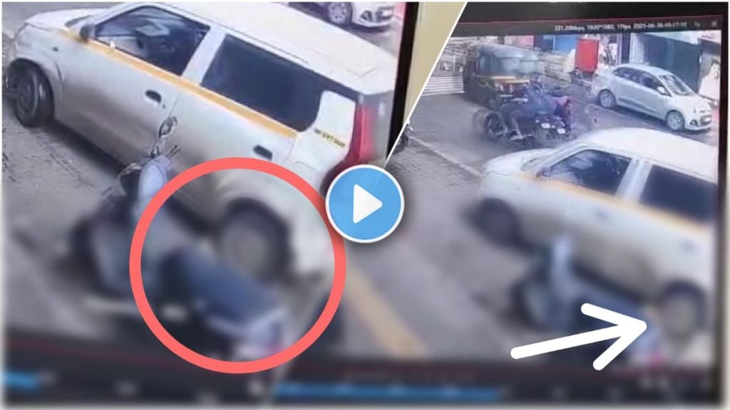 pimpri chinchwad news dog crushed by car in navi sangvi area CCTV footage viral