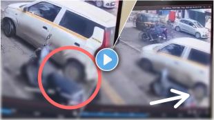 pimpri chinchwad news dog crushed by car in navi sangvi area CCTV footage viral