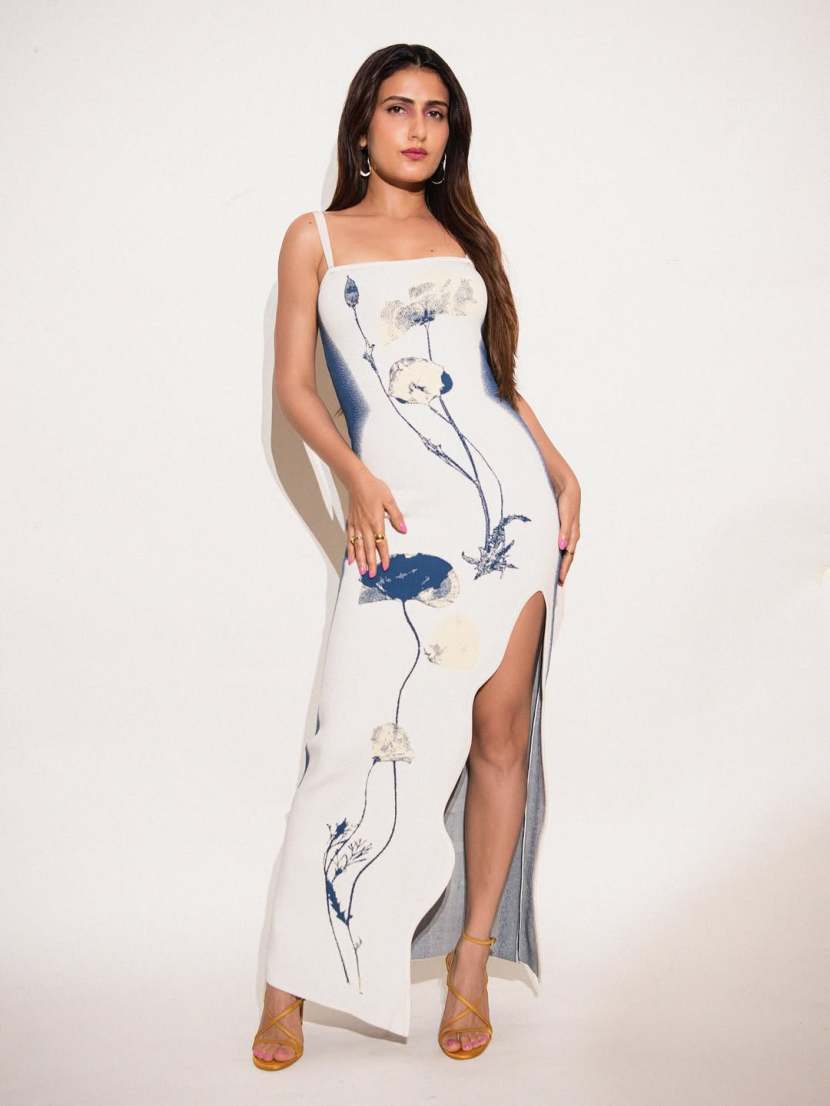fatima shaikh metro in dino floral dress shoot