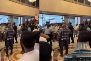 supporters of NCP sharad pawar MLA Jitendra Awhad BJP legislator Gopichand Padalkar clashed inside Vidhan Bhavan