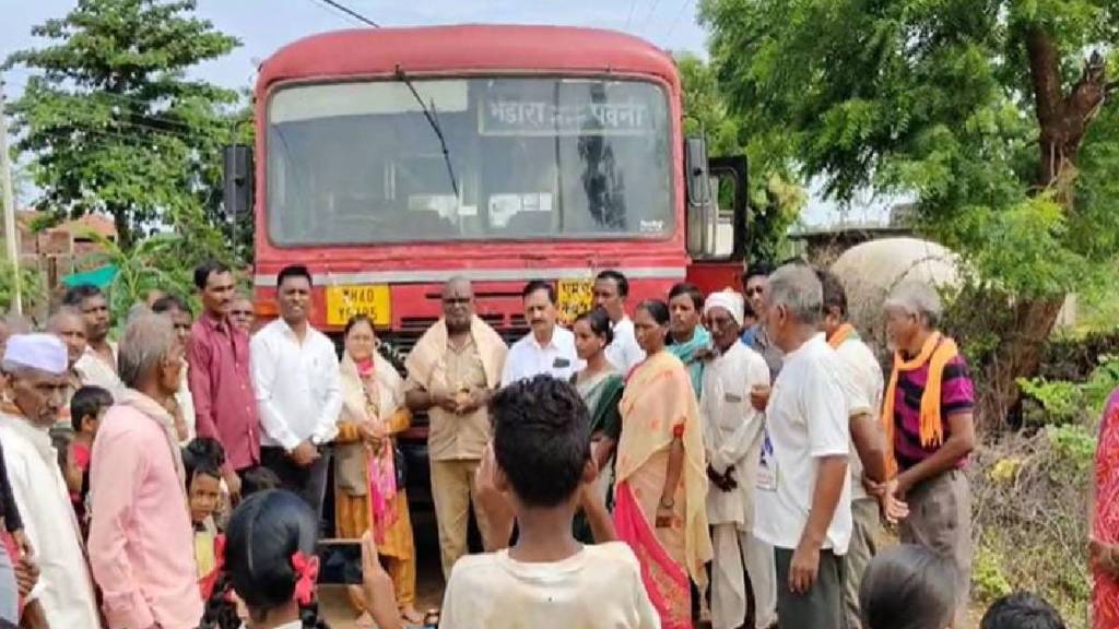 For the first Time a state transport board bus entered Fanoli village