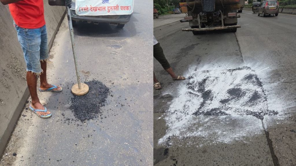 Thane traffic issues ghodbunder road pothole repairs start in thane after rains
