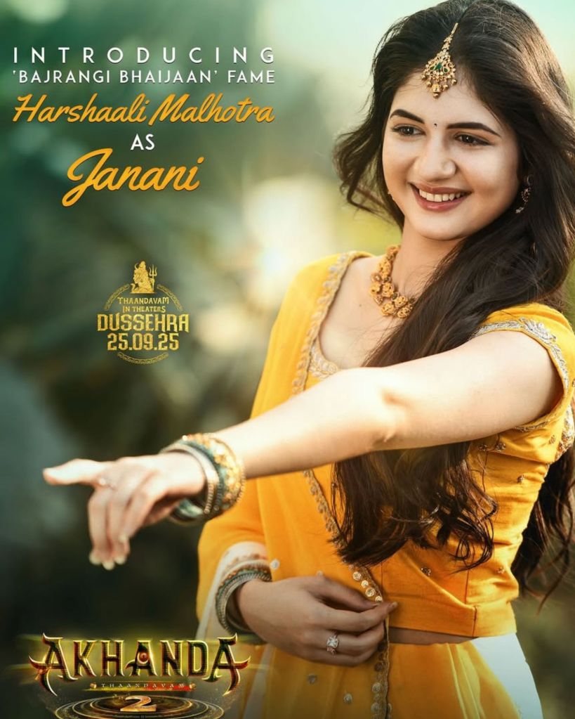 Harshaali Malhotra telugu movie photo | Harshaali Malhotra movie Akhanda 2