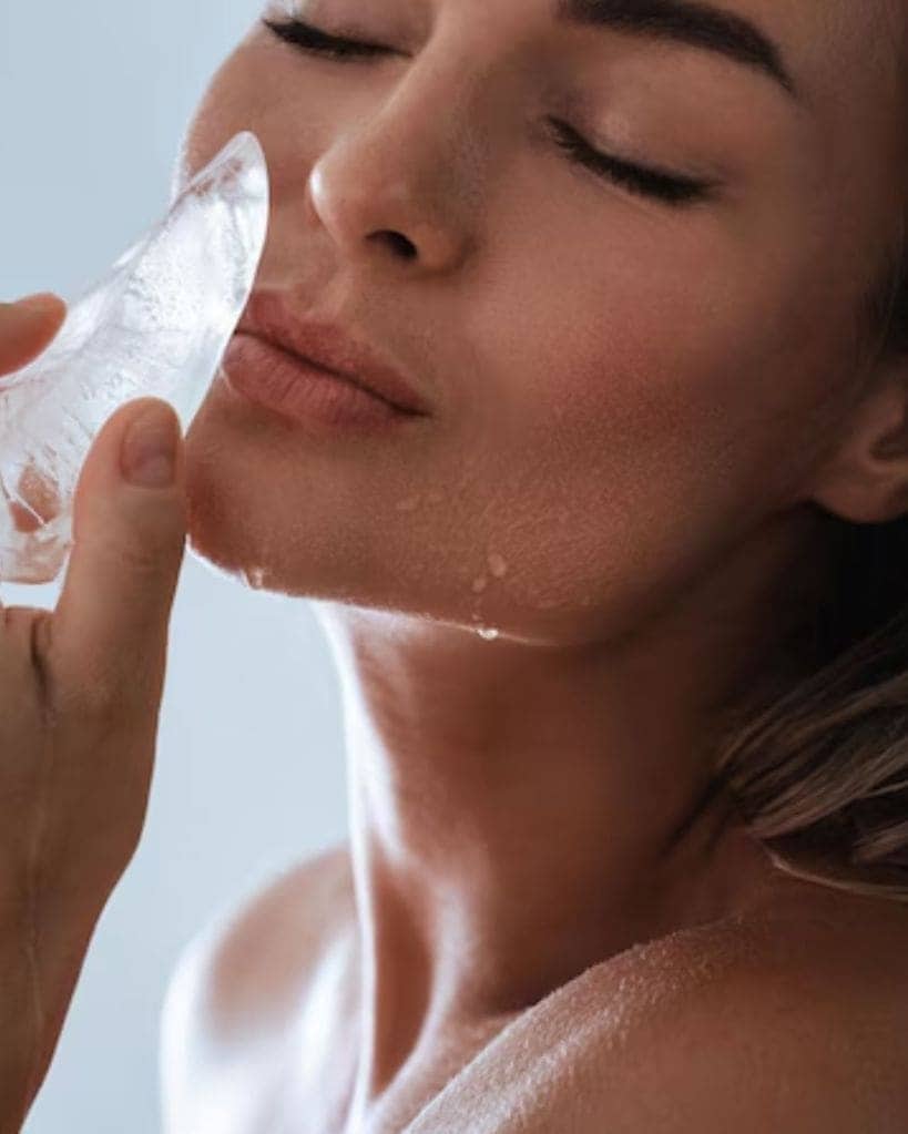 Using ice to remove acne | ice benefits for skin acne