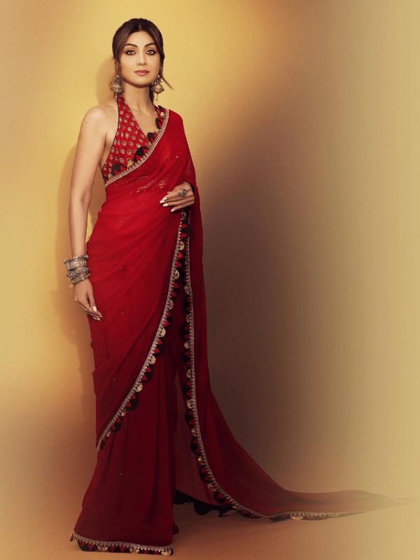 Shilpa Shetty in Red Saree