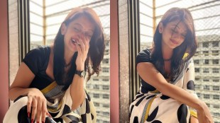 Manasi Naik black and white saree