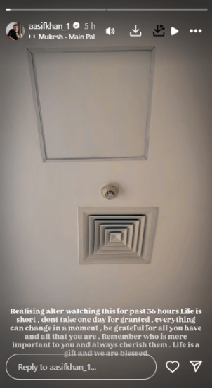 आसिफ खान इन्स्टाग्राम स्टोरी