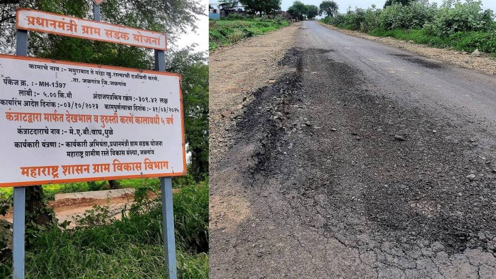 Roads in Minister Gulabrao Patil constituency Jalgaon have been damaged