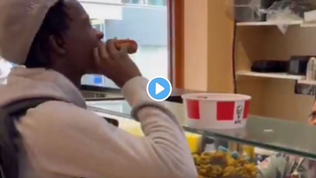 Man eats chicken inside ISKCON restaurant Video Goes Viral
