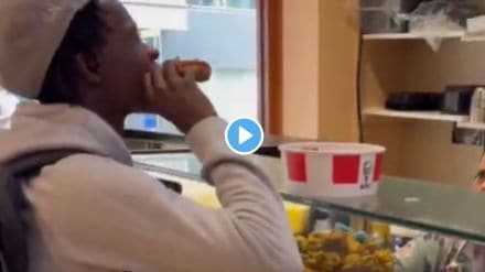Man eats chicken inside ISKCON restaurant Video Goes Viral