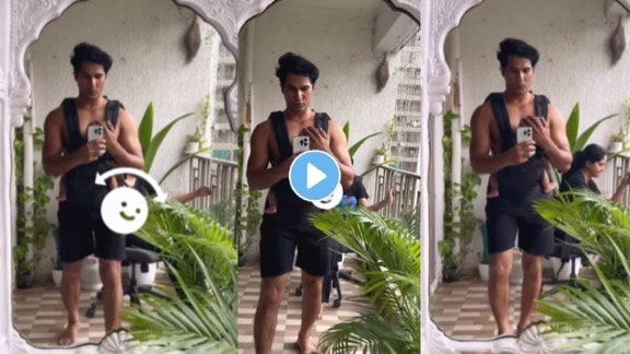 marathi actor abhijeet shwetchandra dance with his son on sanju rathod shaky song video viral