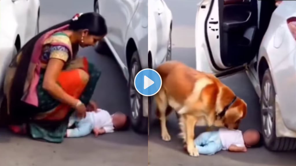 Shocking video of Mother Left Child on Road Viral video on social media