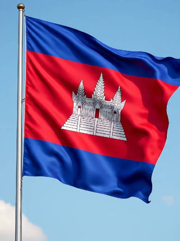 his country national flag has a Hindu temple, Cambodia