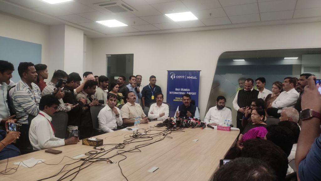 navi mumbai airport third runway rehabilitation Devendra fadnavis inspection inauguration update
