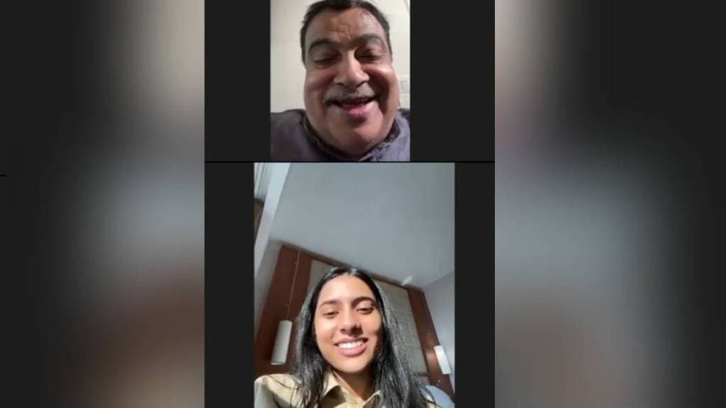 Nitin Gadkari makes a video call to world champion Divya Deshmukh to praise him