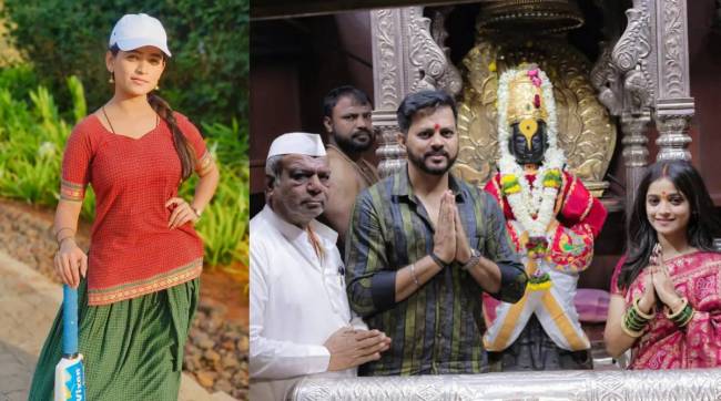 paaru fame actress sharayu sonawane husband jayant lade visited pandharpur
