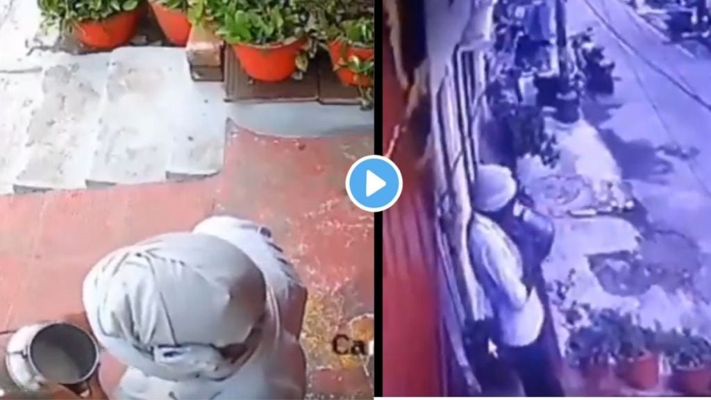 Lucknow milkman spitting in milk