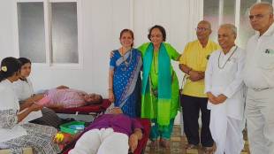 85 devotees performed a unique service by donating blood on Guru Purnima day at Sri Chaitanya Hospital