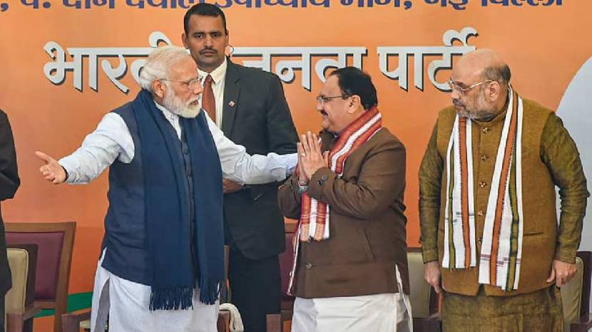pm narendra modi amit shah and jp nadda