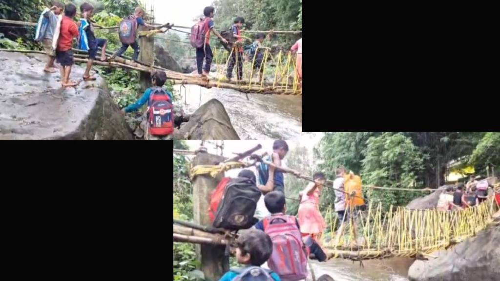 Dangerous school journey of students in Nandurbar district