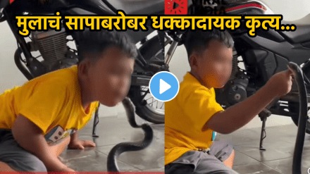 Snake viral video kid playing with snake shocking video viral on social media