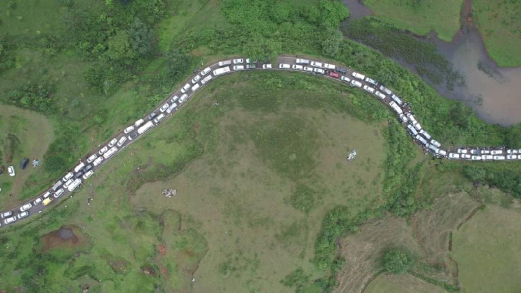 There was a huge traffic jam at Chikhaldara