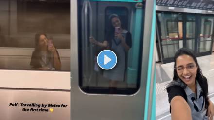 navri mile hitlerla fame marathi actress travel by metro for first time