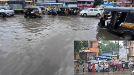 Heavy rains in Vasai-Virar; Waterlogging in low-lying areas Heavy rains in Vasai-Virar; Waterlogging in low-lying areas