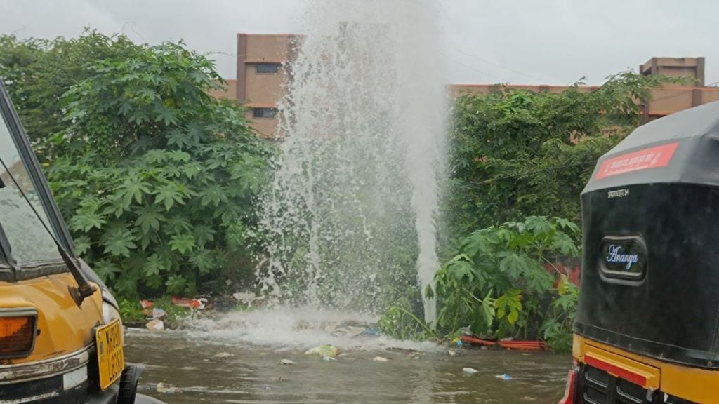 water pipeline burst near Vimco Naka in Ambernath