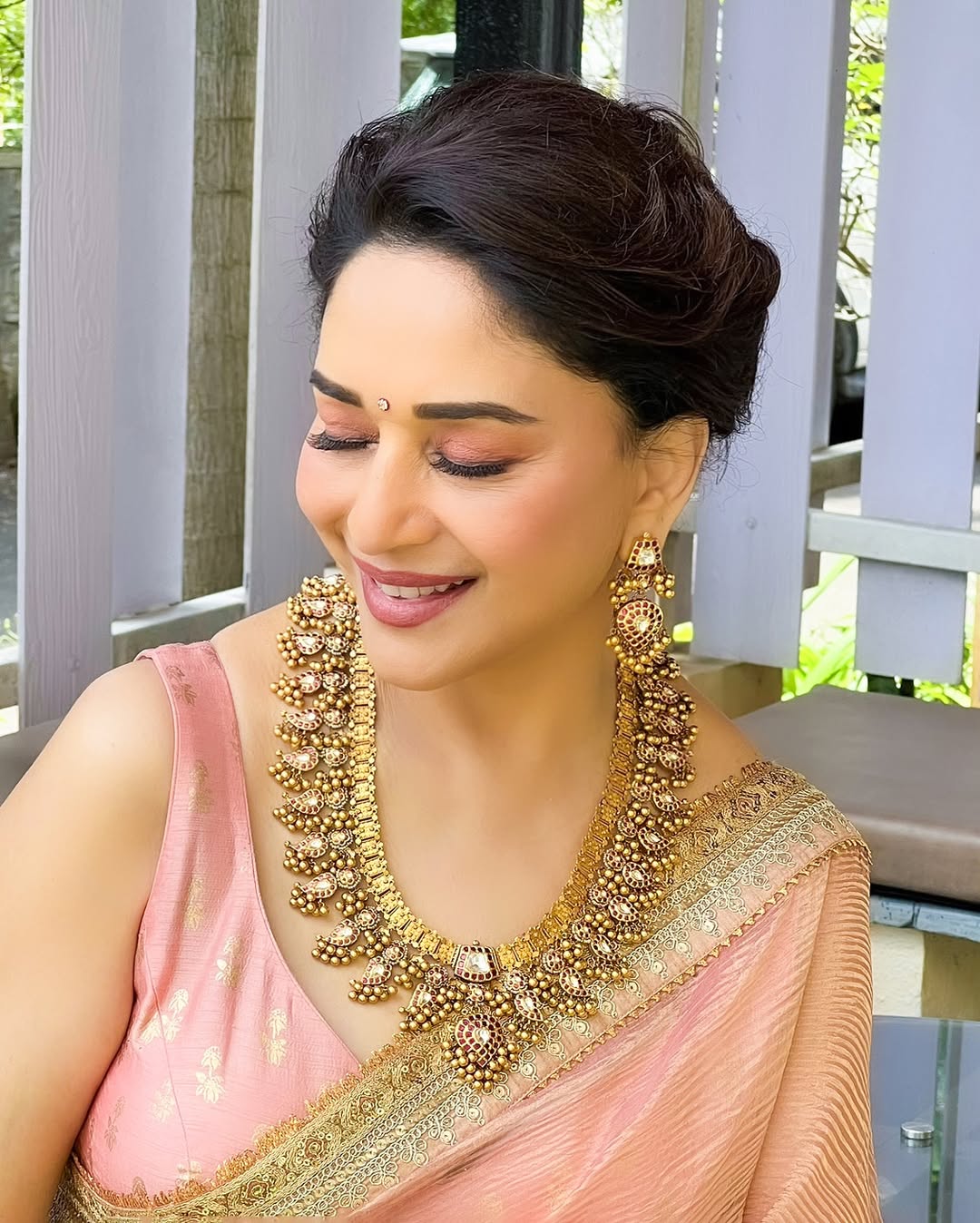 Madhuri Dixit Pink Saree Photoshoot