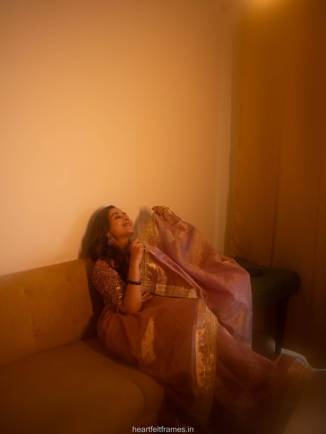 Tejaswini Lonari in tissue saree,