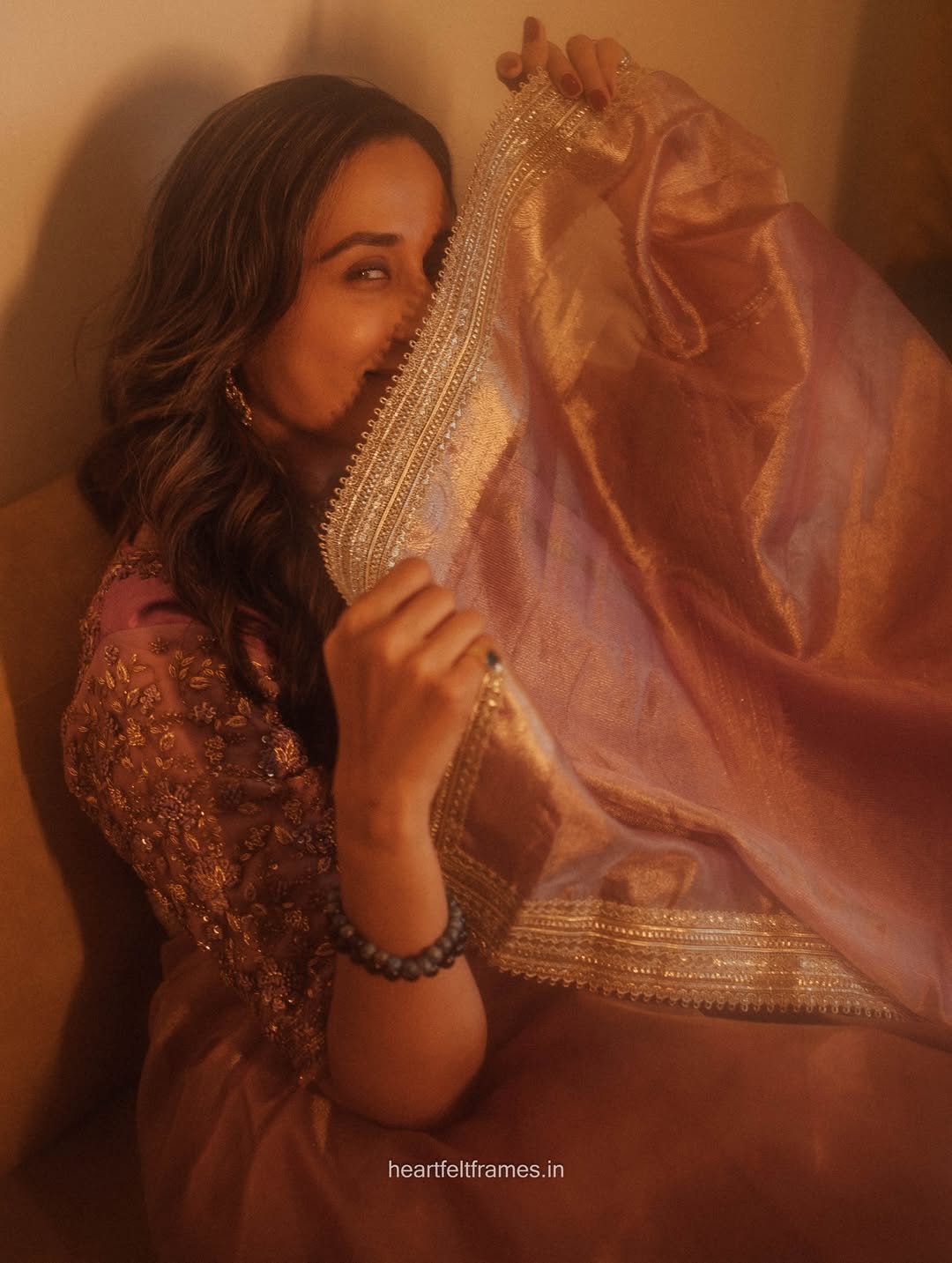 Tejaswini Lonari in tissue saree,