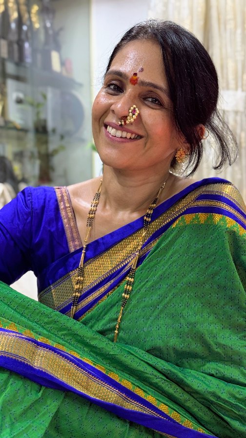 Aishwarya Narkar Green Cotton Saree Look