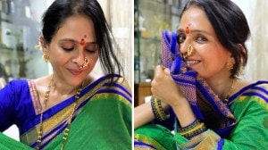 Shravan 2025: हिरवी इरकल साडी, बांगड्या, नथ..; ऐश्वर्या नारकर यांचा सत्यनारायण पूजेसाठी खास लूक