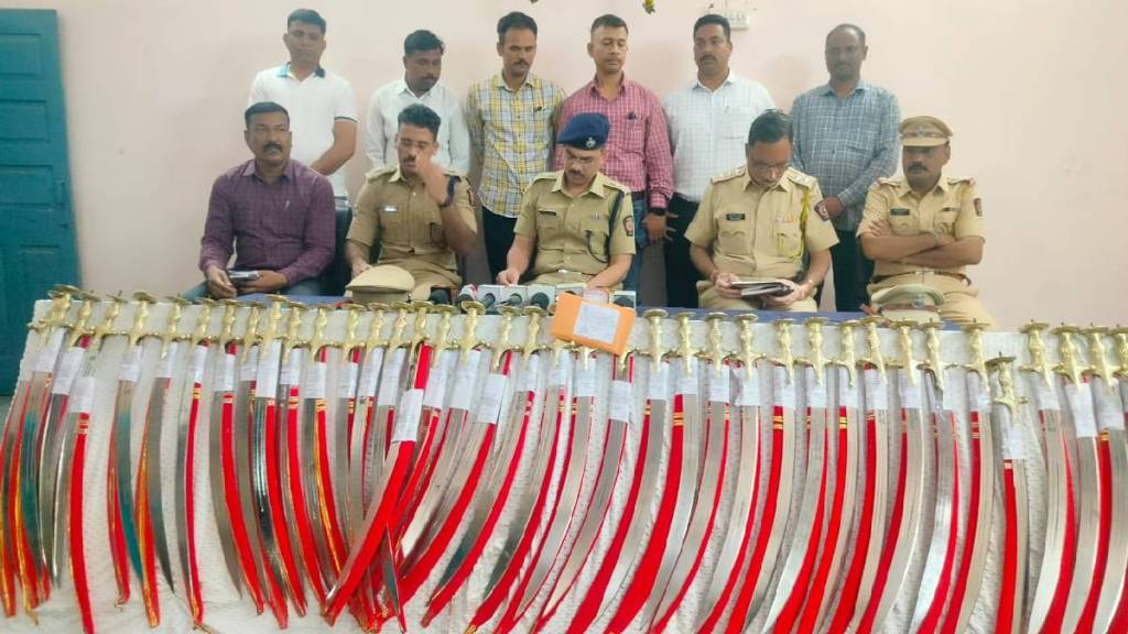 As many as 41 swords have been seized by the Buldhana police force in Nandura