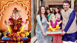 Photos: मुख्यमंत्री देवेंद्र फडणवीस, पंकजा मुंडे ते मुरलीधर मोहोळ; राजकीय नेत्यांच्या घरी बाप्पा विराजमान, पाहा फोटो