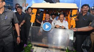 Devendra Fadnavis Ajit Pawar inaugurate new flyover at Savitribai Phule Pune University electric vehicle ride video