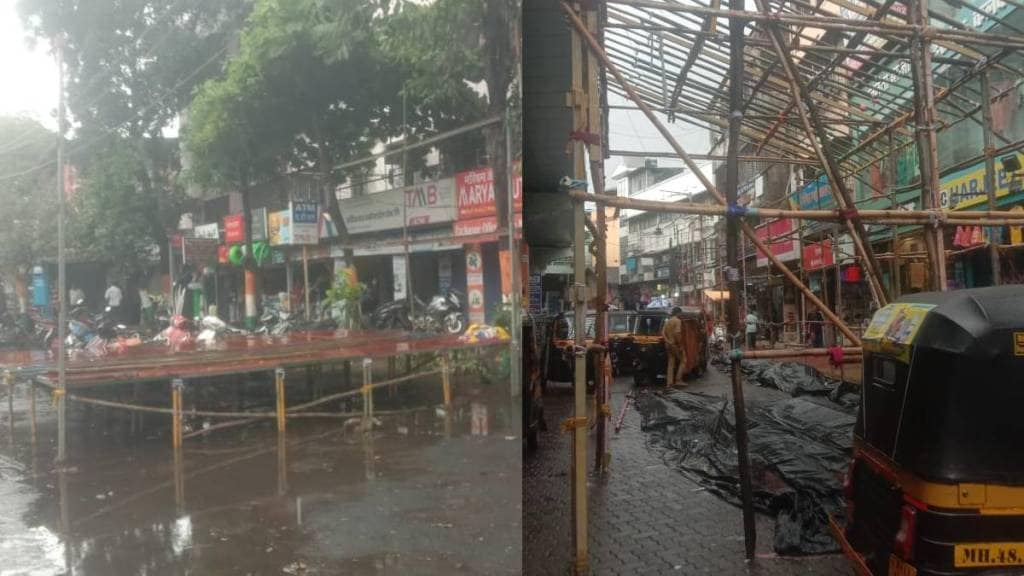 Ganapati Mandal pavilions submerged due to heavy rains vasai news