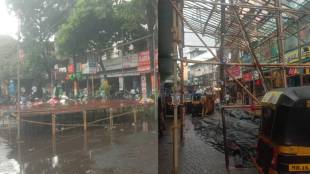 Ganapati Mandal pavilions submerged due to heavy rains vasai news