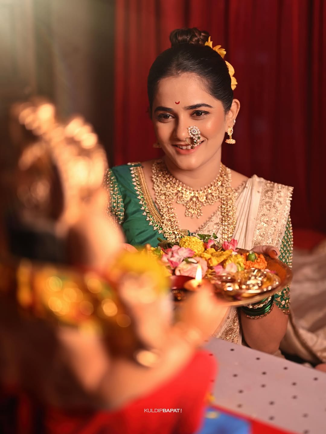 Ganesh Chaturthi 2025 marathi actress home ganpati photos