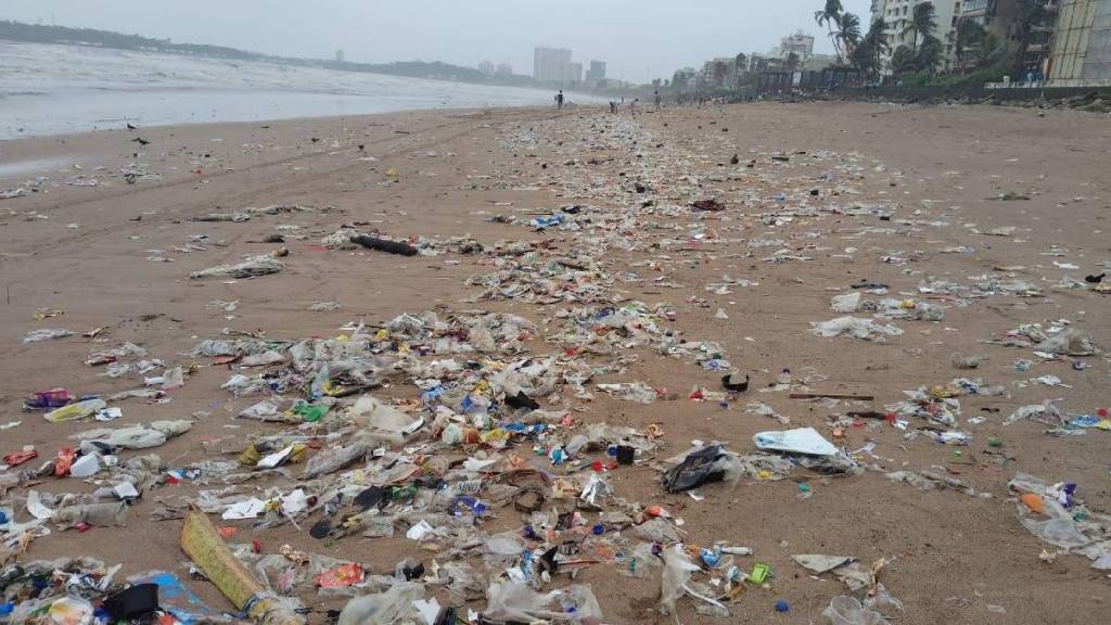 Garbage on Mumbai beaches