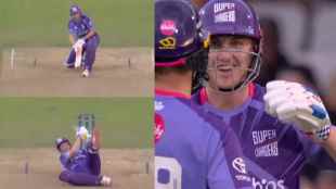 Harry Brook Crazy Scoop Shot Goes Viral in Hundred He Falls After Hitting Six Watch Video