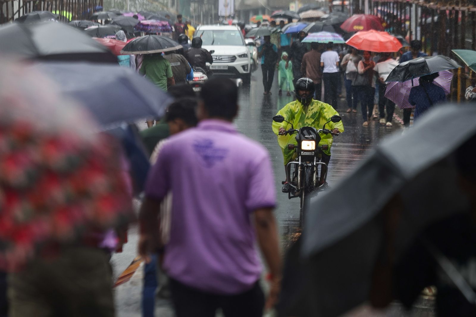 Heavy rain lashes Mumbai on Sunday as the IMD issues an orange alert for the city